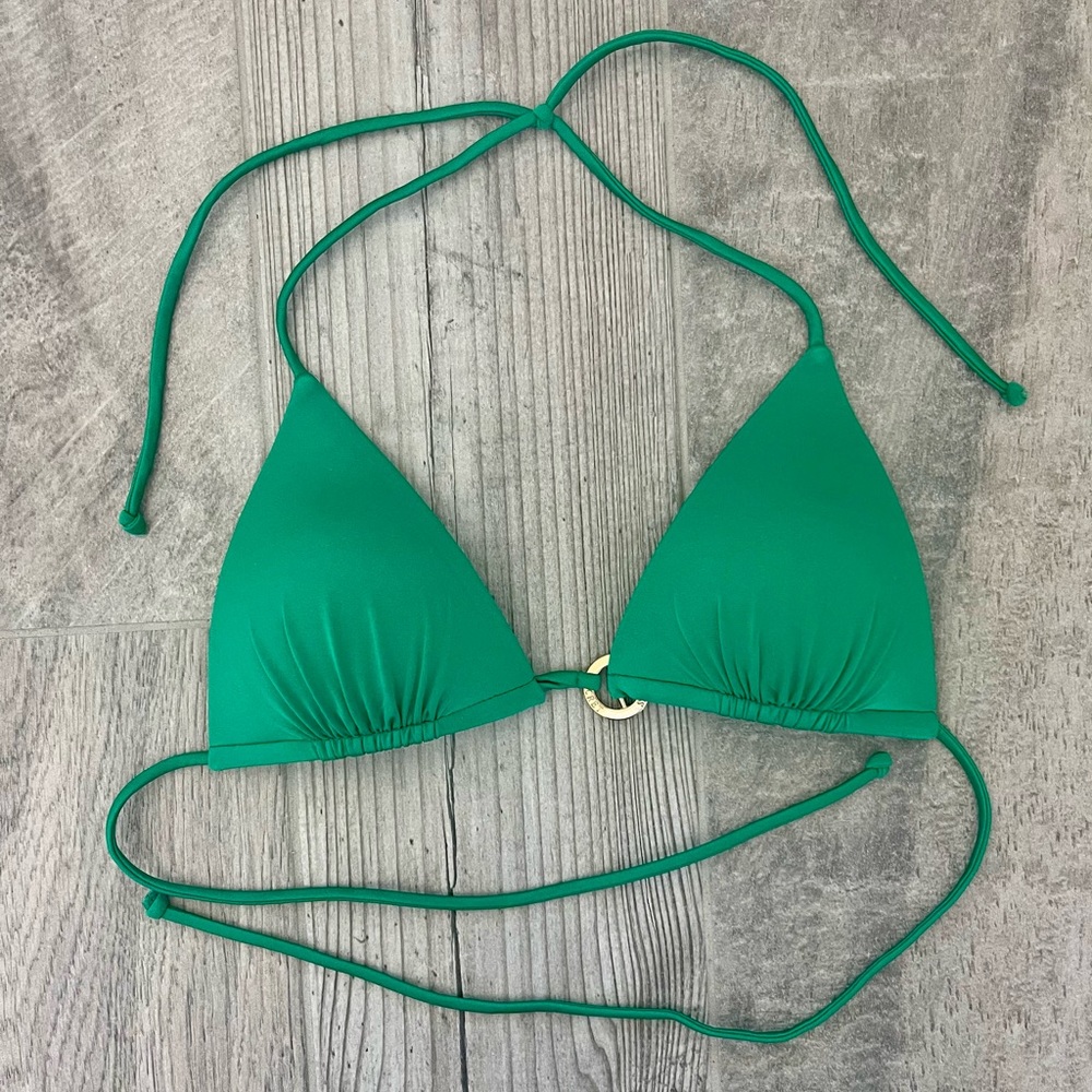 Victoria Secret emerald green push up triangle string bikini top. Small